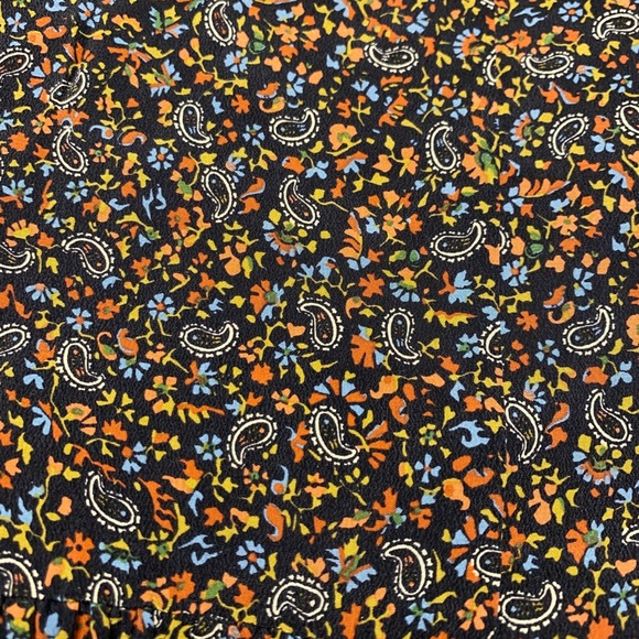 NWT DOEN Medium SAVONA Silk Top Blouse sz M Black Paisley Balloon Sleeve V-neck - Picture 6 of 14